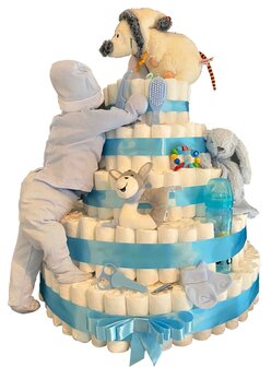 XXXL Pampertaart met 435 pampers &amp; Nici&nbsp;Ratje Ruth