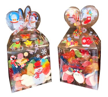 Kerst doosjes gevuld met snoep - Transparant