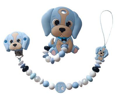 Siliconen tutkoord blauwe hond