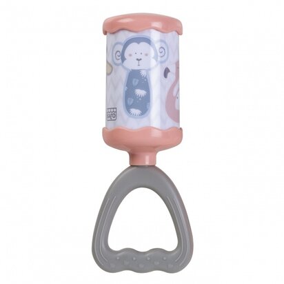 Koffertje gevuld met baby artikelen - roze - 30cm - rammelaar met geluid