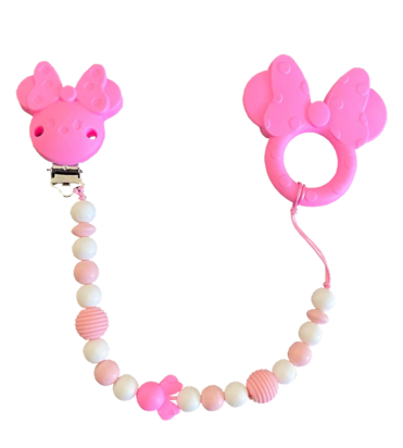 Roze Baby Girl pampertaart - met Knuffel en Bijtring van Minnie💕