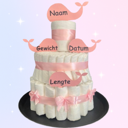 Pampertaart met Walvisjes Roze