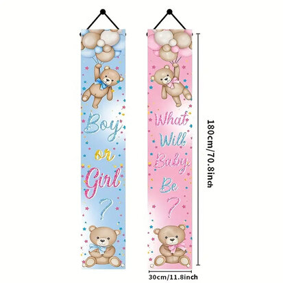 Gender Reveal Banners – Set van 2 | Babyshower Decoratie