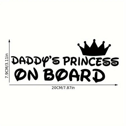 Daddy's princess on board, auto sticker