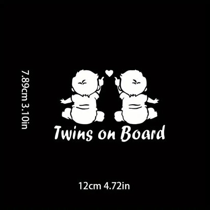 VinylAuto sticker - tweeling aan boord