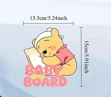 Auto sticker - slapende beer - baby on board