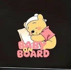 Auto sticker - slapende beer - baby on board