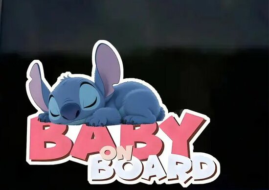 Auto plakker Vinyl - baby on board