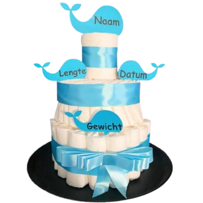 Pampertaart met Walvisjes blauw