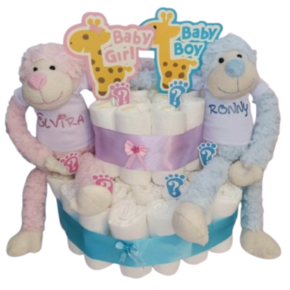 Luiertaart Tweeling – Baby Girl & Baby Boy &#xd83c;&#xdf80;&#xd83d;&#xdc99;