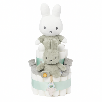 Luiertaart met Nijntje – kraamcadeau in fluffy groen