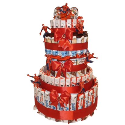 Luxe Kinder Chocolade Toren &ndash; 6-Laagse Cadeautaart met Spiderman