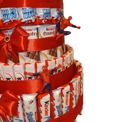 Luxe Kinder Chocolade Toren &ndash; 6-Laagse Cadeautaart met Spiderman