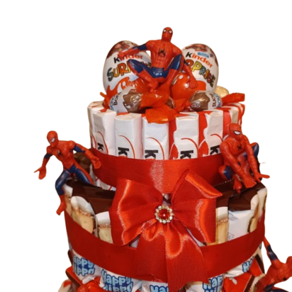 Luxe Kinder Chocolade Toren &ndash; 6-Laagse Cadeautaart met Spiderman
