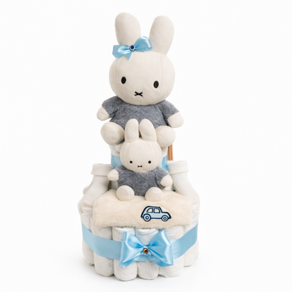 Luiertaart met Nijntje &ndash; Handgemaakt kraamcadeau blauw
