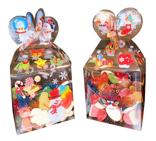 Kerst doosjes gevuld met snoep - Transparant