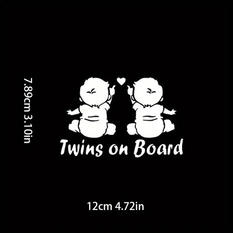 VinylAuto sticker - tweeling aan boord