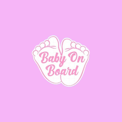 Auto sticker - Baby on board baby voetjes - roze
