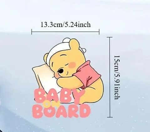 Auto sticker - slapende beer - baby on board