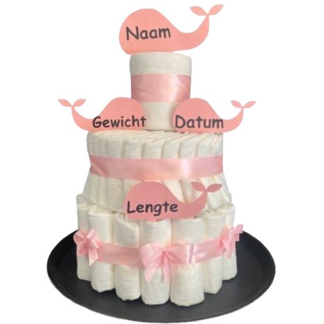 Pampertaart met Walvisjes Roze