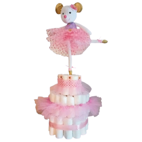 Roze Luiertaart met Ballerina