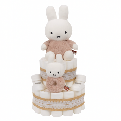 Luiertaart met Nijntje – Handgemaakt kraamcadeau in neutrale tinten