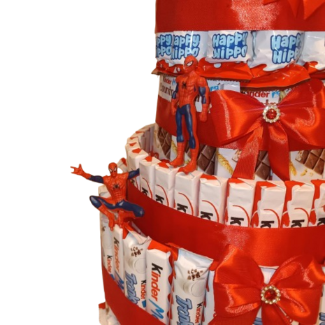 Luxe Kinder Chocolade Toren &ndash; 6-Laagse Cadeautaart met Spiderman