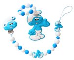Siliconen set tutterkoord Smurfen