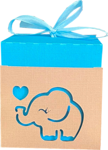 10 doopsuiker kubusdoosjes met olifantje