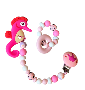 Siliconen Bijtring set met zeepaardje 