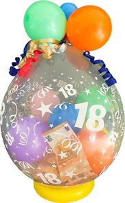 Cadeau Ballon met geld voor 18 jarige