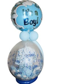 It's a Boy cadeau ballon - met kleding en deken
