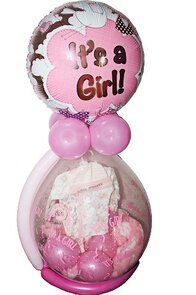 It's a Girl cadeau ballon - met kleding en deken