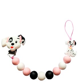 Siliconen Tutkoord - Dalmatiers  Roze-zwart  – extra sterk dubbel touw | Luxecadeaumanden