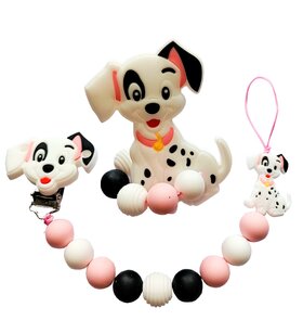 Siliconen Tutkoord & bijtring set -  Dalmatiers