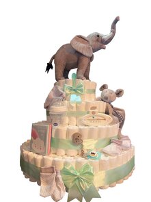 XXL Luiertaart “Olifant” – Handgemaakte Pampertaart met 341 Pampers