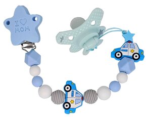 Blauw tutkoord met politieautootjes – extra sterk dubbel touw | Luxecadeaumanden