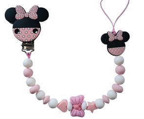 Siliconen speenkoord Minnie – Handgemaakt, BPA-vrij, dubbele draad – Luxecadeaumanden
