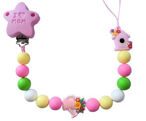 Siliconen speenkoord bloemen – Handgemaakt, BPA-vrij, dubbele draad – Luxecadeaumanden