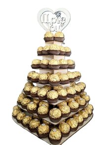 Houten Hart met 160 Ferrero Rocher 