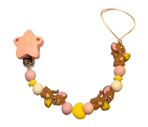 Fopspeenkoord “Jerry” – Handgemaakte Siliconen Speenclip met Dubbele Draad