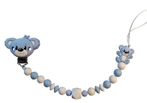 Siliconen tutterkoord met blauw beertje