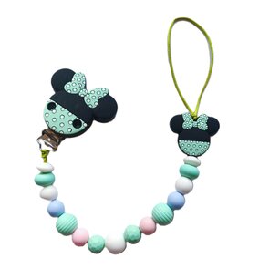 Siliconen tutterkoord met Minnie Mouse - mint groen