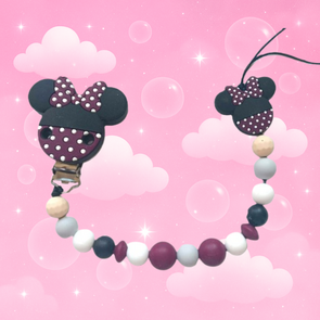 Siliconen tutterkoord met Minnie Mouse - Bordeaux