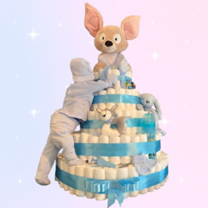 XXXL Pampertaart met 435 pampers met Nici Fehmi junior Vos