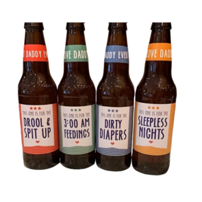 Set van 4 bierflesjes – Cadeau voor kersverse vaders