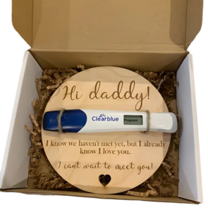 Hallo Papa Zwangerschapstest Houten Bordje – Origineel Zwangerschapsaankondiging Cadeau