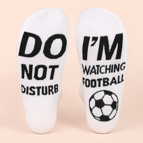 Grappig paar kousen  – "Ik kijk naar voetbal" 