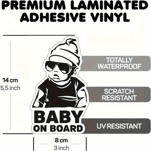 Stijlvolle Auto Sticker, met Waterdichte vinyl - hippe baby jongen
