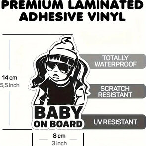 Stijlvolle Auto Sticker, met Waterdichte vinyl - hippe baby meisje